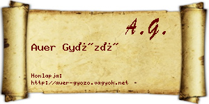 Auer Győző névjegykártya